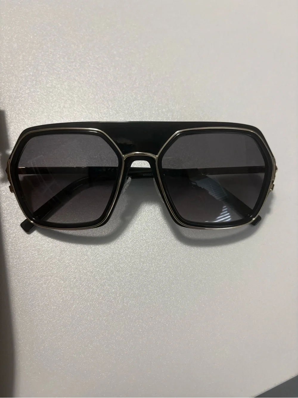 MCM Women's Black Oversized Angular Frame Sunglasses